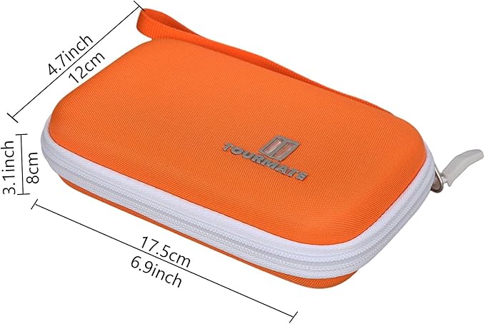 Tourmate Hard Case Compatible for LaCie Rugged Mini 1TB/ 2TB/ 4TB/ 5TB External Hard Drive Portable HDD, Case Only (Orange & White)