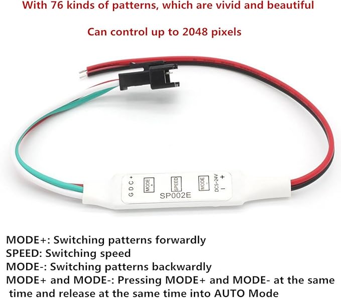 WS2812B LED Strip Lights 16.4ft 5M WS2812B 150LEDs Programmable Individual Addressable WS2811 Built-in 5050 RGB LED Strip IP30 Non-Waterproof DC5V with Mini Controller