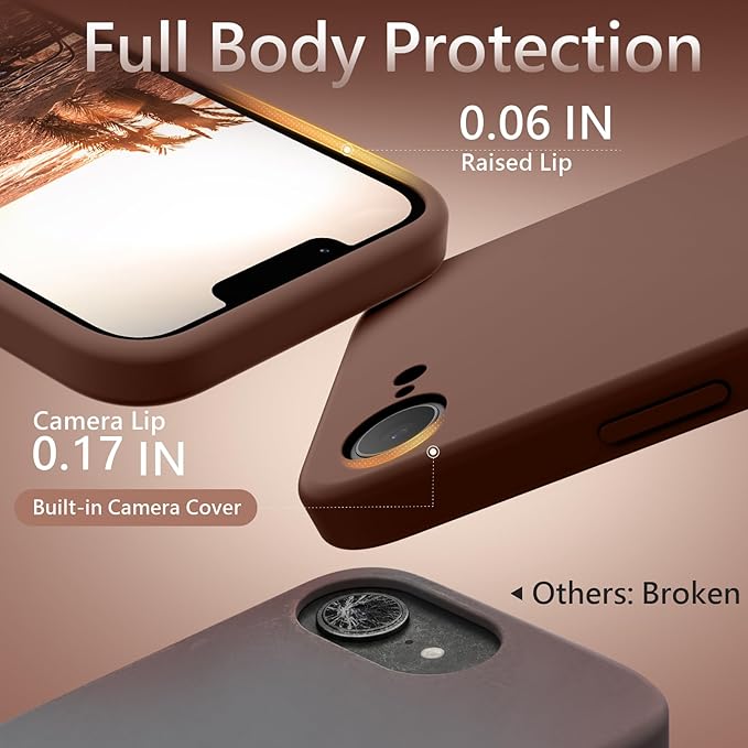 FireNova Magnetic for iPhone 17e Case/iPhone 16e Case, Compatible with MagSafe, [Silicone Camera Protection] Microfiber Lining Phone Case, 6.1", Light Brown