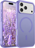 SUPFINE Magnetic for iPhone 17 Pro Max Case (Compatible with MagSafe)(Military Grade Drop Protection) Translucent Matte Shockproof with Anti-Fingerprint Phone Cover,Purple