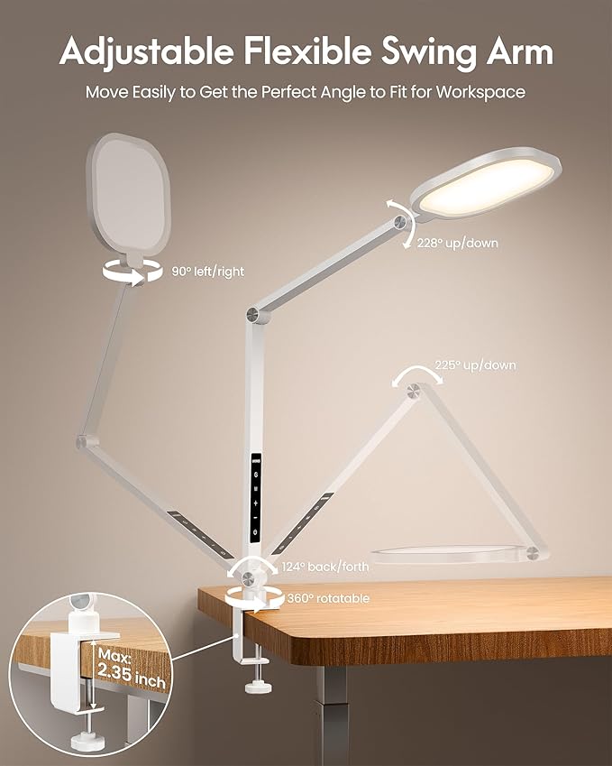 LitONES Video Conference Lighting for Computer, Dimmable Light for Video Recording, Meeting, Laptop & Webcam, 15W Ring Light for Desk with C- Clamp, Swing Arm, Remote, Memory & Timer CRI >95