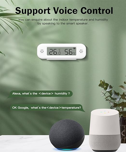 WiFi Thermometer Hygrometer: Smart Temperature and Humidity Sensor, Real-time Monitor, App Notification, Digital Indoor Temperature Sensor, Compatible with Alexa/Google Home(2Pack)