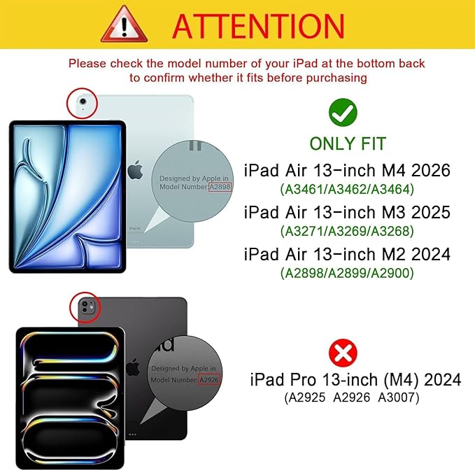 Case for iPad Air 13 Inch M4/M3/M2 (2026/2025/2024), Auto Wake/Sleep Supports Pencil Pro and Pencil(USB-C) Magnetic Multi-Angle Viewing Clasp Cover, Purple