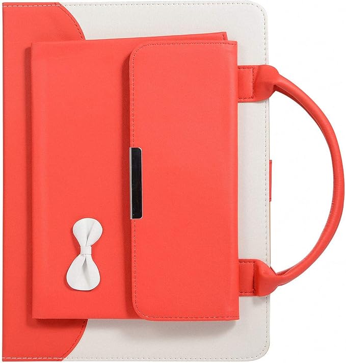 Handbag Case for iPad mini 7 (2024) & iPad mini 6 (2021) 8.3-inch, Techcircle Cute Bowknot Pocket [Magnetic Closure] Wallet Folio Stand Double Handle PU Leather Carrying Case, Auto Sleep/Wake, Red