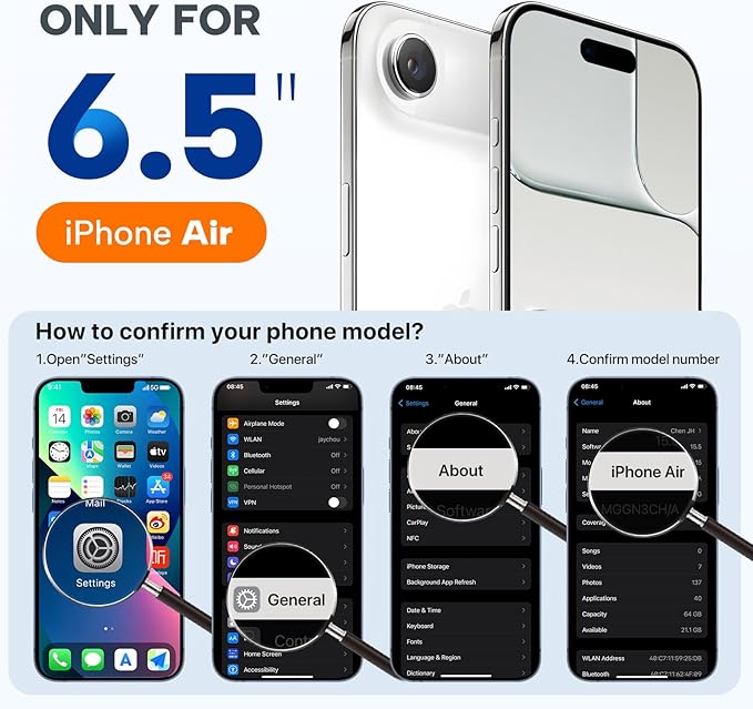 Miracase Magnetic for iPhone Air Case, Compatible with MagSafe, Integrated Silicone Camera Control Cover,Shockproof Drop Protection Phone Case for 17 Air,Orange