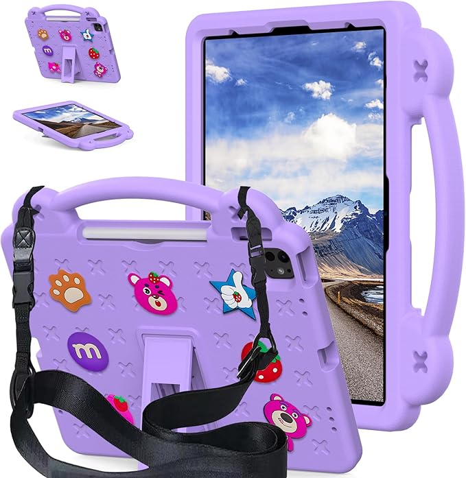 YRH Kids Case for iPad Air 13-in. M4/M3/M2 (2026/2025/2024), for iPad Pro 13-in. M5/M4 (2026/2024), for iPad Pro 12.9-in., Purple