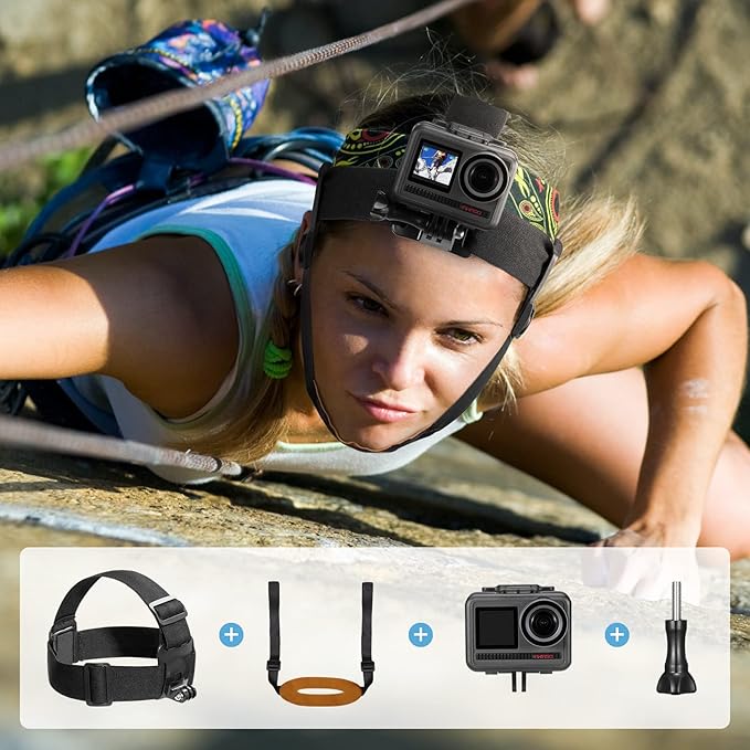 AKASO Action Camera Rock Climbing Kit Compatible with GoPro Hero 2 3 4 5 6 7 8 9 10 11, Portable Electronic Device Mount, Black