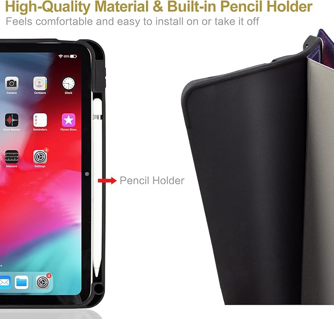 Lokigo Case for iPad (A16) 11th Generation 11 Inch 2025, iPad 10th Generation 10.9 inch 2022, Protective Cover with Hard PC Back Shell Cover, Support Touch ID, Sky
