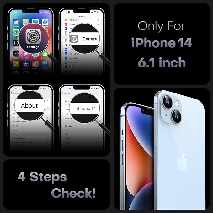 TOCOL Magnetic for iPhone 14 Case, Upgraded Full Camera Protection, Compatible with Magsafe, Drop Protection, Translucent Matte Back Bumper Phone Cover 6.1-Inch (Light Blue)