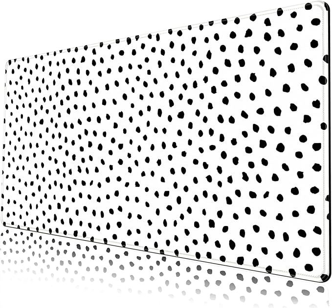 Boho Desk Mat, Polka Dot Large Mouse Pad Desk Pad Boho Desk Accessories for Women Office Decor, XXL Mousepad Long Laptop Keyboard Mouse Mat 31.5''X15.7'' Non-Slip Rubber Base with Stitched Edges