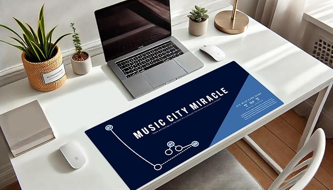 French KOKO Large Tennessee Football Desk Mat 36" x 16.5" – XL Desk Pad Mat Featuring The Music City Miracle Play, Oversized Mouse Pad Protector, for Men, Teen Boys, Dad, Office
