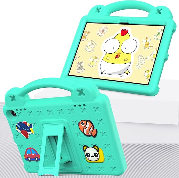 AKABEILA Compatible with Lenovo Tab M10(3rd Gen) 10.1(2022)/Huawei MatePad T 10s 10.1/MatePad T 10 9.7/MatePad SE 10.1(2022)/Honor Pad X8/Pad X8 Lite Tablet Case, Strap for Girl Kid Gift - Mint Green