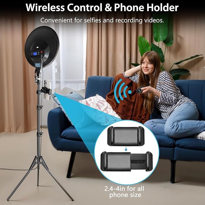 6" Ring Light with Tripod Stand for YouTube & Makeup, Mini LED Camera Light with Phone Holder, 3 Light Modes & 11 Brightness Levels (14 inch with Tripod Stand)