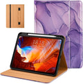 DTTO for iPad Pro 11 inch Case (M5/M4) 2025/2024, Premium Leather Business Folio Stand Cover with Pencil Holder - Auto Wake/Sleep and Multiple Viewing Angles, Purple Marble