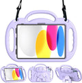Kids Case for iPad 11th Generation (A16) 11" 2025 & 10th Gen 10.9" 2022 & iPad Air 11" 2025/2024 & Air 5th/4th Gen & Pro 11, Durable Protective Cover with Shoulder Strap Handle Stand, Lavender