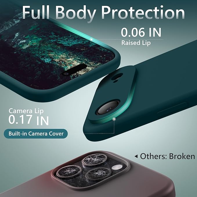 FireNova Magnetic for iPhone Air Case, Compatible with MagSafe, [Integrated Silicone Camera Control Button] [Camera Protection] Microfiber Lining Phone Case for iPhone 17 Air, 6.5", Teal