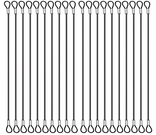 20 Pack Safety Stainless Steel Tethers,Coated Security Tether Lanyard Kit Cable Wire Compatible with All Editions,Action Camera Series Devices and Other Applicable Equipment,Black