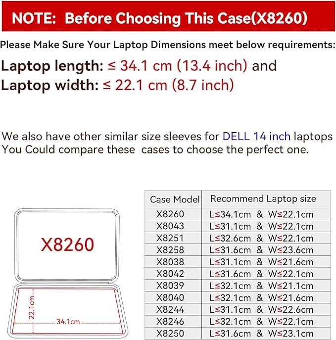 Smatree Hard EVA Protective Sleeve Case Compatible for 14 inch Dell Pro Rugged 14 Laptop, for 14inch Latitude 5430 Rugged Laptop, 14 inch DELL Computer Sleeve Bag (X8260)