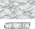Black and White Marble Large Extended Mouse Pads XL Mousepad with Stitched Edges Non-Slip Rubber Base Computer Keyboard Pad Desk Mat for Home Office Desk Decor, 29.5" X 15.8"
