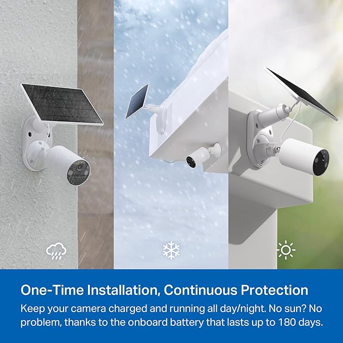 Tapo SolarCam 1080p Security Camera Wireless Outdoor- Battery Power with Solar, Person Detection, Subscription-Free Local Storage or Optional Cloud, Works with Alexa & Google Assistant, C402 KIT