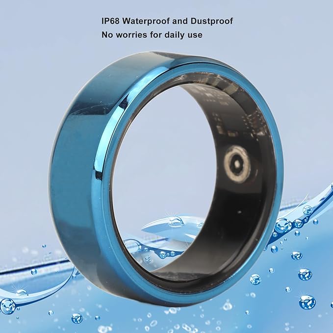 Yunseity Smart Ring Health, IP68 Sleep Quality Monitoring Fitness Smart Ring, Ceramic Stainless Magic Wearable Device Universal Ring for iOS and for Android