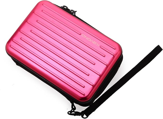 KAYOND Anti-Shock Silver Aluminium Carry Travel Protective Storage Case Bag for 2.5" Inch Portable External Hard Drive HDD USB 2.0/3.0 (Red)