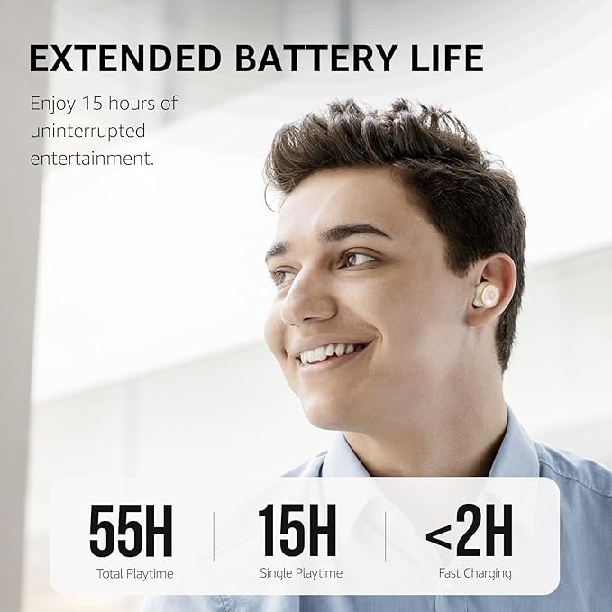 TOZO T10 Wireless Earbuds Bluetooth 5.3 Headphones, App Customize EQ, Ergonomic Design, 55H Playtime, Wireless Charging Case, IPX8 Waterproof Sound in-Ear Headset, New Version