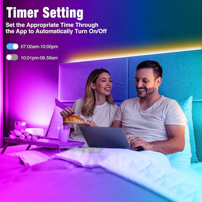 REEMEER 130ft Led Lights for Bedroom, APP Control Music Sync Color Changing Led Lights, Led Strip Lights with Remote for Room, Kitchen Party,Home Decoration