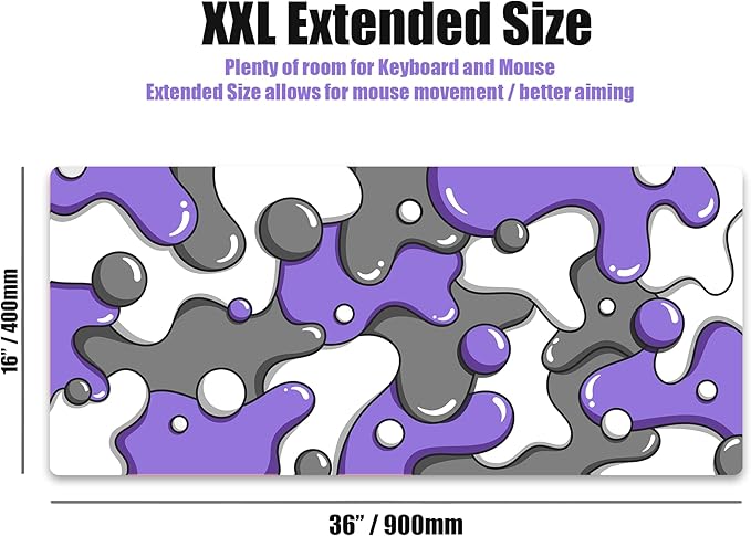 Kraken Gaming Mouse Pad Large Purple XXL Mouse Pad for Gaming - Desk Mat for Keyboard - Thick Artisan Mousepad for Desk (Lavender Drip)
