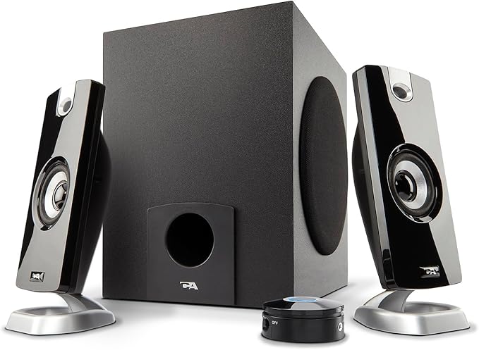 Cyber Acoustics CA-3090 2.1 Speaker System with Subwoofer with 18W of Power – Easy Setup and Convenient Controls, Great for Music, Movies, and Gaming
