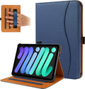 iPad mini 7 Case (A17 Pro) 2024, iPad mini 6 Case 2021, iPad mini 7th/6th Generation Case 8.3 Inch,Premium PU Leather Folio Stand Cover with Pencil Holder and Multi-Viewing Angles（Dark Blue）
