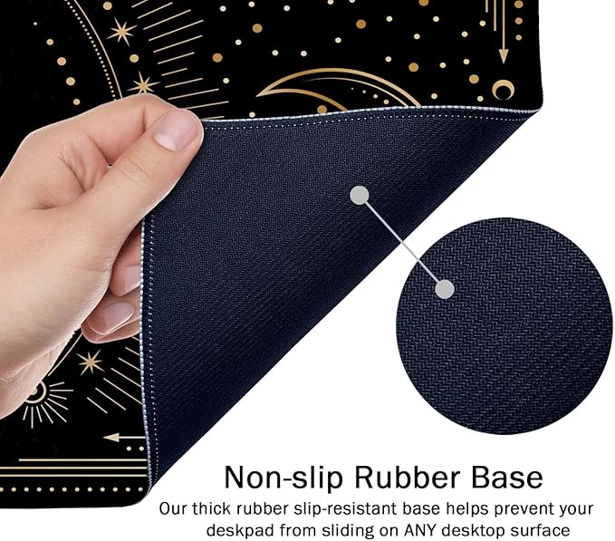 SSOIU Large Mouse Pad, Boho Snake Witch Desk Mat for Desktop, Women Girls Waterproof Gaming Mousepad, Moon Phases Computer PC Laptop Protector Writing Pads for School Office Home 35.5" x 15.7"
