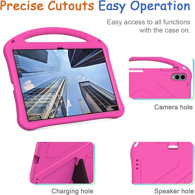 Kids Case for Samsung Galaxy Tab S11 Ultra 2025 14.6" Tablet, Techcircle Light Weight Shock Proof EVA Foam Handle Rugged Stand Protective Case, Rose
