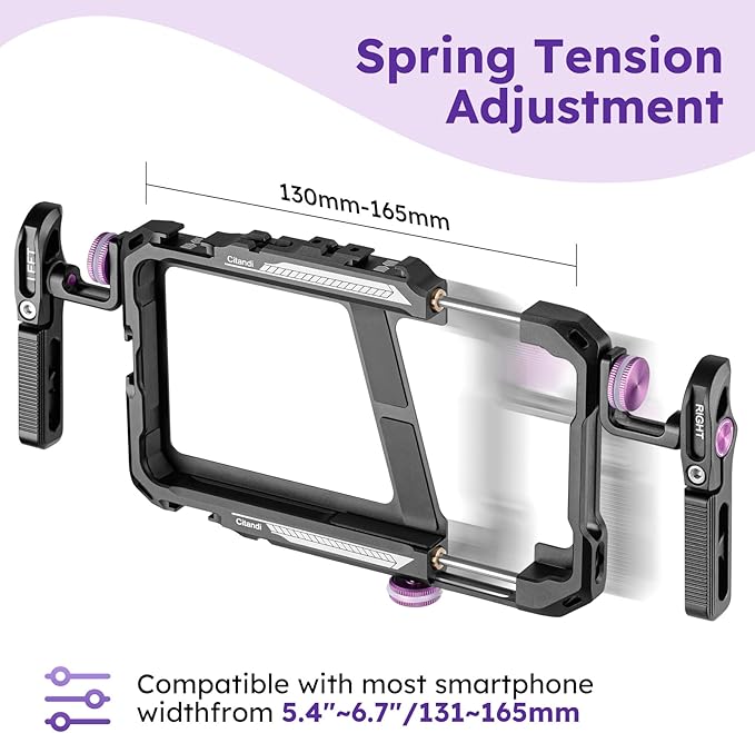Universal Smartphone Filmmaking Stabilizer, Phone Cage for Vlogging and Videography, Compatible with Most Smartphones