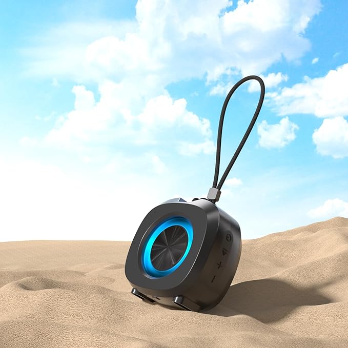 Bluetooth Speaker, Portable Wireless, IPX5 Waterproof Speaker, Bluetooth 5, RGB Color Lights, Loud Stereo Sound, Bass, TWS Pairing, Suitable for Party, Home, Outdoor Use for Long Time Playing.