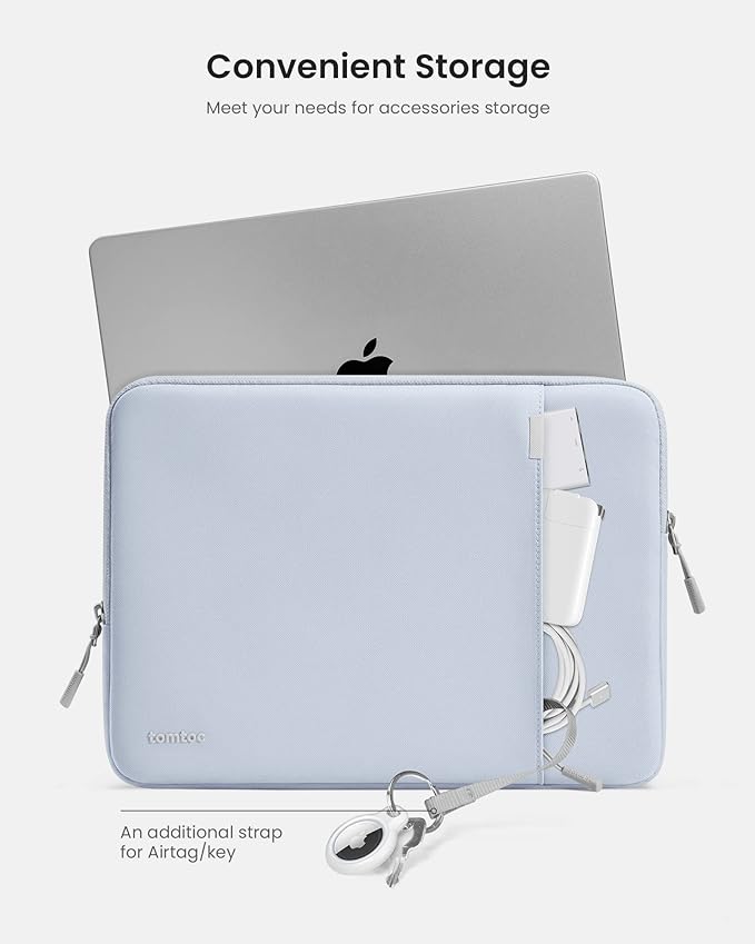 tomtoc 360° Protective Laptop Sleeve for 16-inch MacBook Pro M5 Pro/Max (2026) A3428 A3429, M4/M3/M2/M1 A3403 A3186 A2991 A2780, Water-Resistant MacBook Case Bag with Accessory Pocket Fits Dell XPS 16