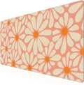 iCasso Desk Mat, Desk Matt for Desktop, Cute Desk Pad Mat, XXL Large Mouse Pad for Desk, Anti-Slip Big Mousepad with Stitched Edges, Keyboard Pad Mouse Mat for Computer, Work, Gaming (Orange Floral)