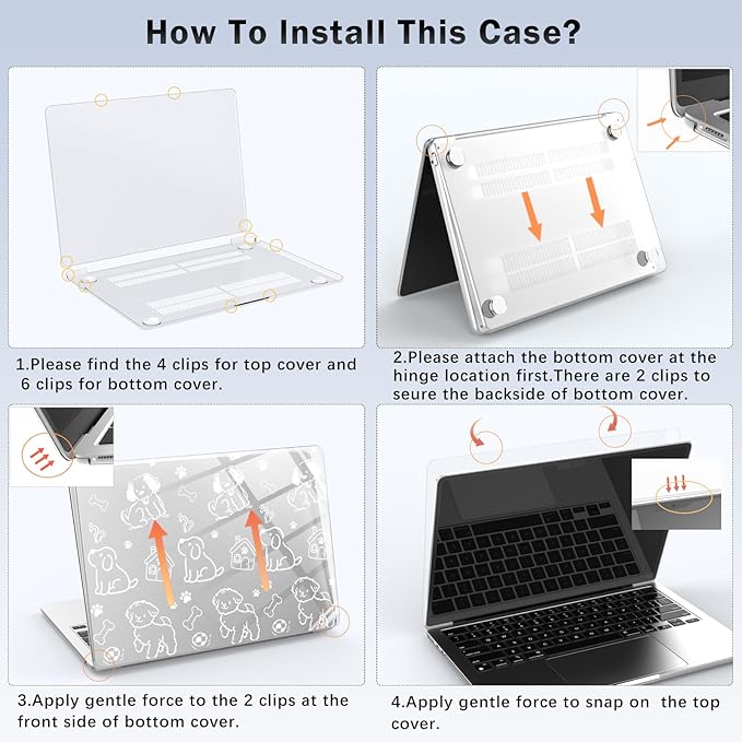 Compatible with MacBook Air 13 inch Case M1 A2337 A2179 A1932 2022 2021 2020 2019 Release, Cute Dog Puppy Protective Hard Shell Clear Cover for MacBook Air 13.3 inch