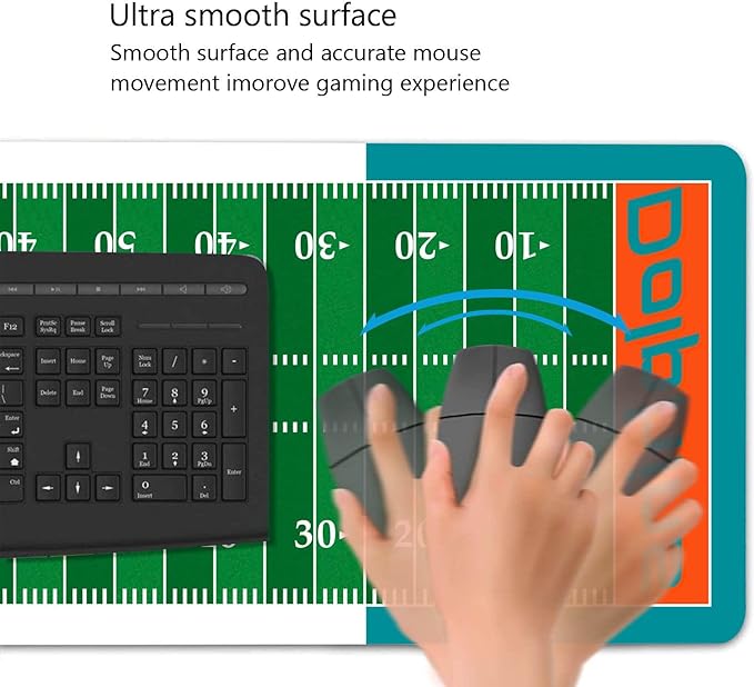 Large Gaming Mouse Pad, Mousepad with Non-Slip Rubber Base for Laptop Computer Desktop Keyboard,Football Fans Boy Husband Gift Little Green Design Mat
