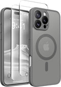 CAPRARO Magnetic Compatible with iPhone 16 Pro Max Case, Upgraded [Full Camera Protection] [Compatible with MagSafe] Protective Translucent Matte Women Phone Case Cover, Deep Greyr
