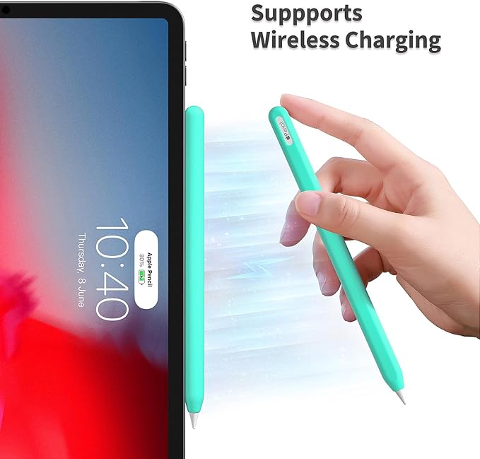 Silicone Pencil Case Compatible with Apple Pencil 2nd Generation Apple Pencil Pro Silicone Cover Sleeve for Ipad Pencil 2 Protective Cover for Apple Pen Accessories (Mint)
