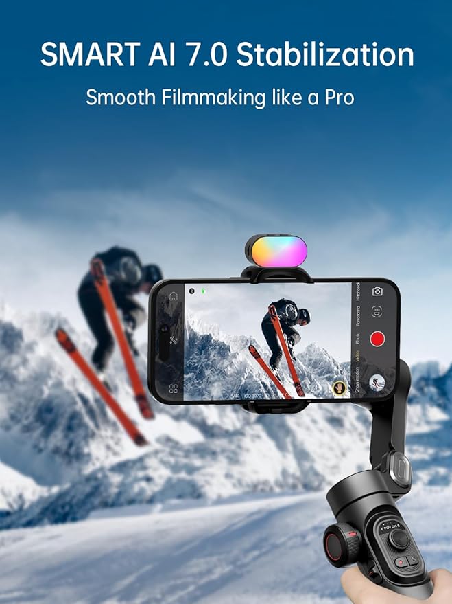 Gimbal Stabilizer Smartphone for iPhone Video w/ 1.7M Complete Camera Tripod