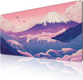 Japanese Mouse Pad with Stitched Edges, Extra Large Desk Mat Gaming Mousepad XXXL Computer Keyboard Mat Waterproof Non-Slip Rubber Mice Pads for Office Desk Decor(Purple, 48" x 24")