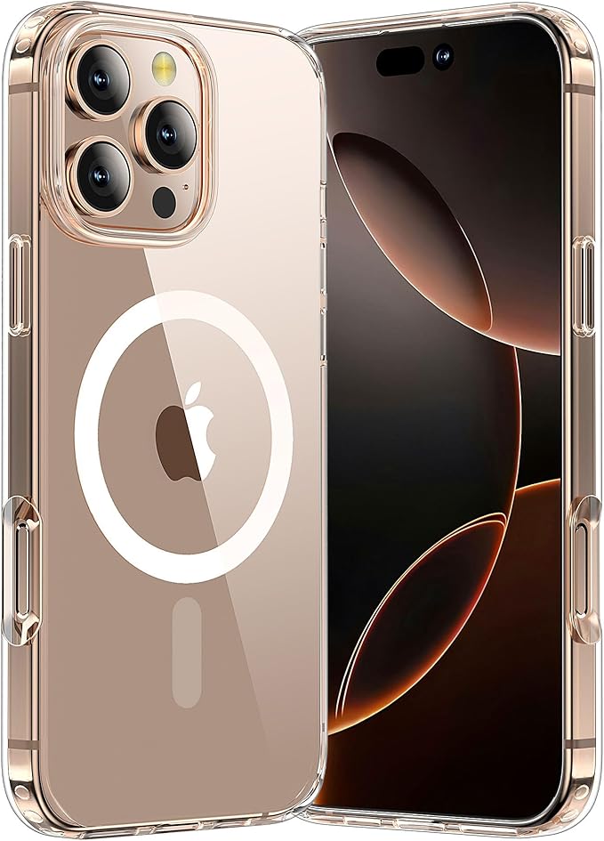 Anti-Yellowing Strong Magnetic for iPhone 16 Pro Case [Compatible with MagSafe] [12FT Military Grade Drop] Shockproof Protective Slim Thin iPhone 16 Pro Cover 6.3 Inch, Clear