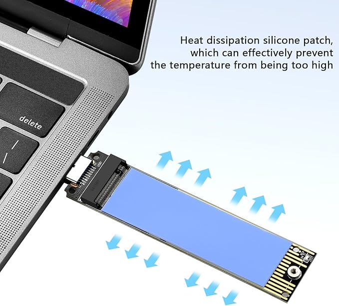 ELUTENG NVME to USB Adapter USB 3.1 Gen 2 to M.2 NVMe SSD Converter Adapter 10Gbps PCIe Based M Key Hard Drive Reader Max 4TB Support UASP for 2280 2260 2242 2230 SSD (Only for M.2 NVME)