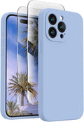 FireNova Designed for iPhone 15 Pro Case, Silicone Upgraded [Camera Protection] Phone Case, Soft Anti-Scratch Microfiber Lining Inside, 6.1 inch, Light Blue