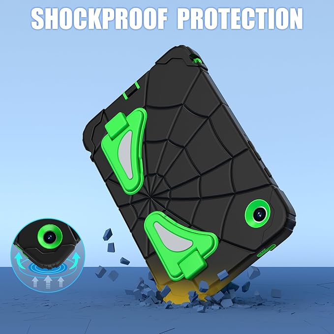 AKABEILA Compatible with Samsung Galaxy Tab A11 2025 8.7 inch Tablet Case，Lightweight Shockproof Rugged Protective Cover with Kickstand for Kids Children Boys Babies Dark Green