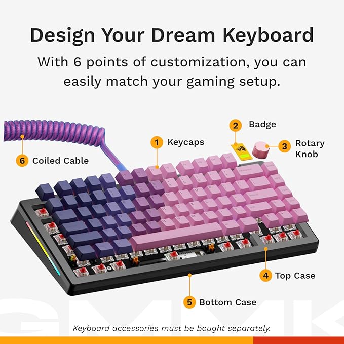 Glorious Gaming - GMMK 3 PRO HE (Barebones) Rapid Trigger Keyboard, Hall Effect, 8K Polling, Custom Modular Aluminum Body & Gasket System, Supports MX Mechanical & Magnetic Switches 75% (Black)