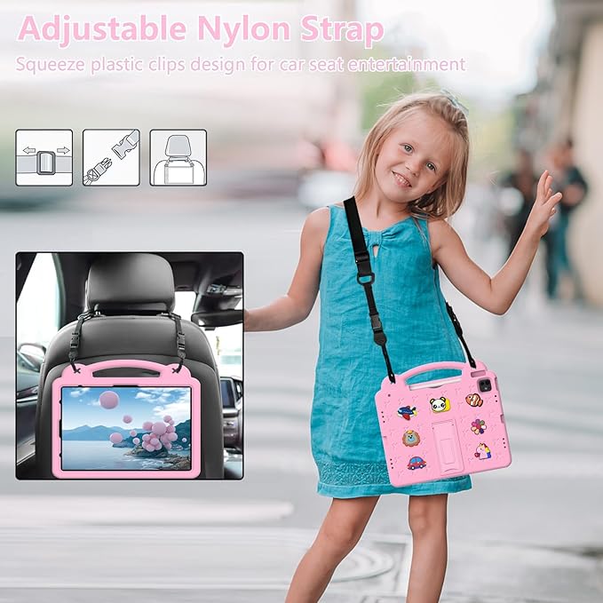 YRH Kids Case for iPad Air 13-in. M4/M3/M2 (2026/2025/2024), for iPad Pro 13-in. M5/M4 (2026/2024), for iPad Pro 12.9-in., Pink