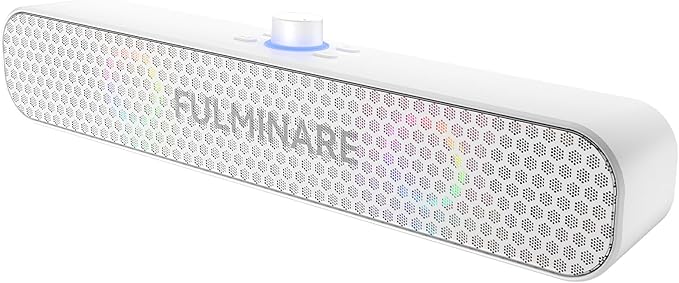 FULMINARE Bluetooth Speaker 26W HD Sound, 30H Playtime Portable Wireless Speaker with Bluetooth 5.3, AUX/TF-Card/USB Input, LED Lights for Home, Party, Outdoor, Birthday Gift White